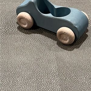 Classic Blue Wooden Toy Car